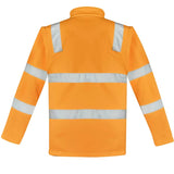 Rail-Style Hi-Vis Vest zip front with reflective tape - back view - Okuch Australia