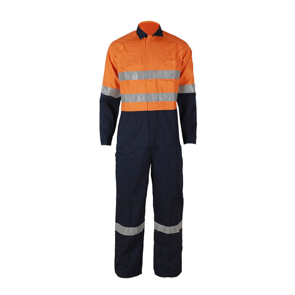 Hi-Vis Coveralls full body protection with reflective tape - front view - Okuch Australia