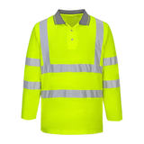 Hi-Vis Polo Shirt with reflective tape - back view - Okuch Workwear Australia