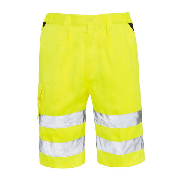 Hi-Vis Work Shorts with reinforced pockets for warm weather site work - Okuch Australia