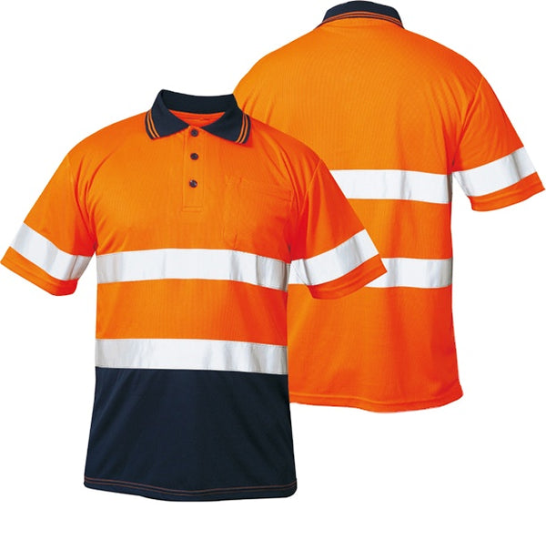 Hi-Vis Crew Tee short sleeve with reflective tape for site work - Okuch Australia